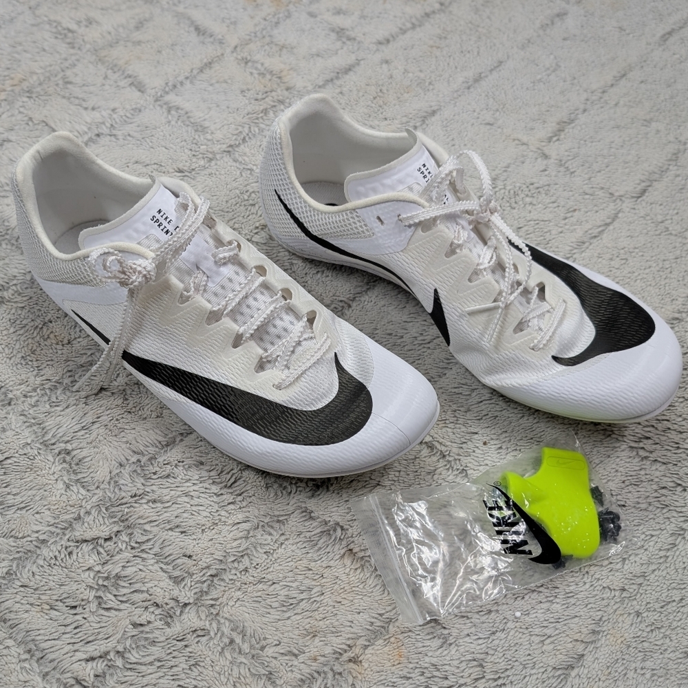 Nike Zoom Rival Sprint White Track Field Sprinting Spikes Mens Sz 11.5